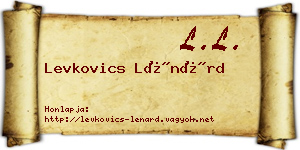 Levkovics Lénárd névjegykártya